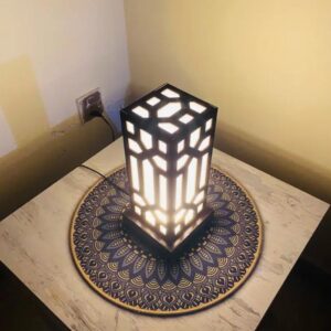 Wooden Side Table Lamp