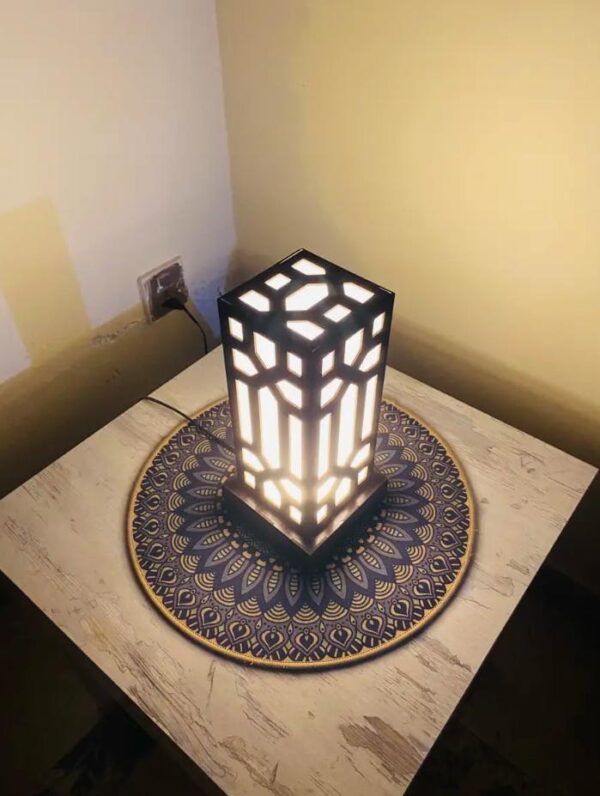 Wooden Side Table Lamp